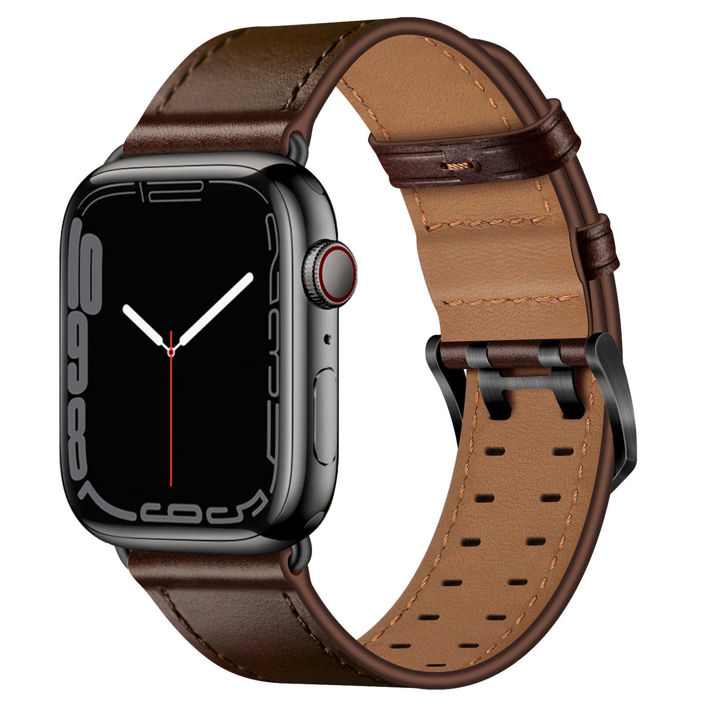 Top Grain Leather Band for Apple Watch Classic Pin Buckle Elegant Strap