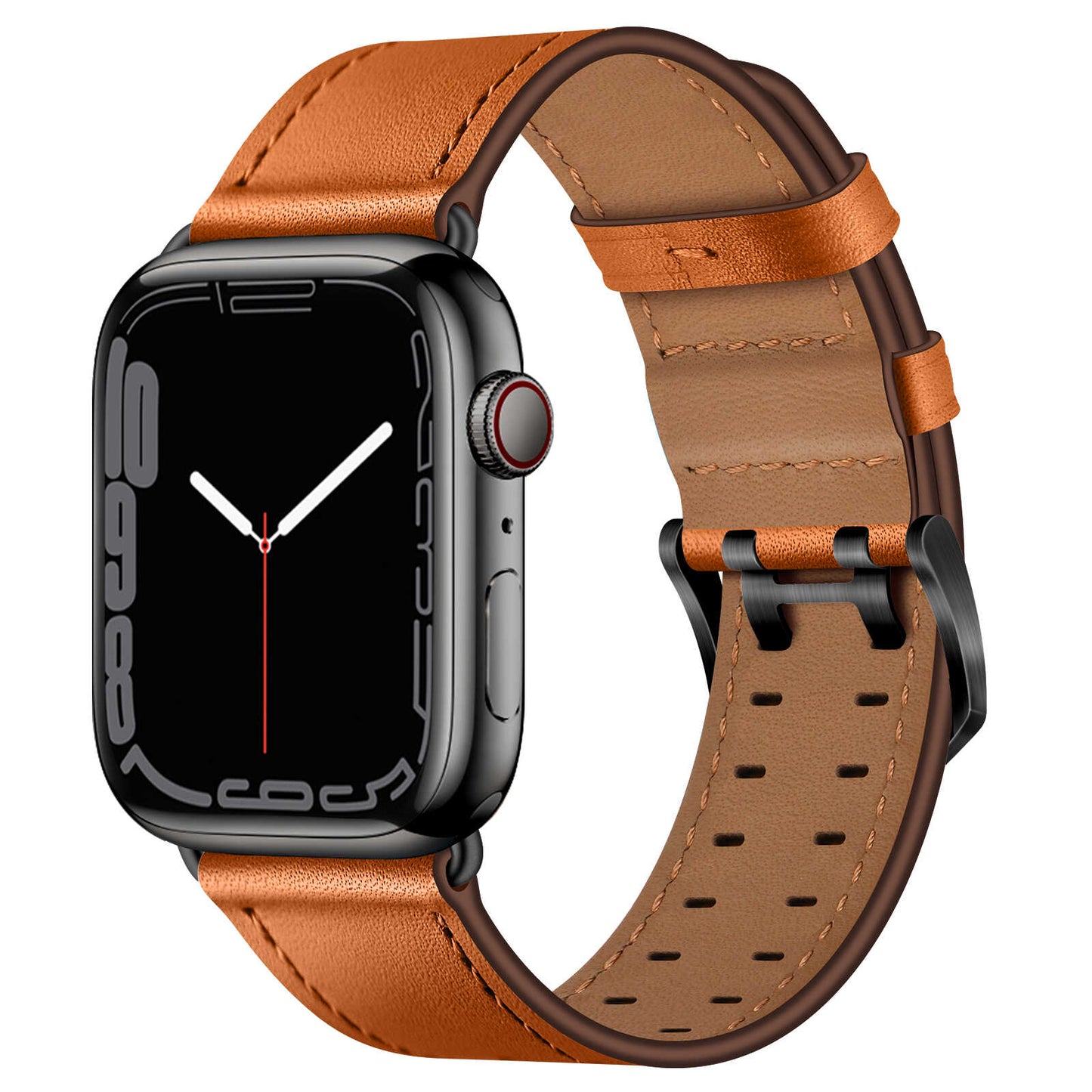 Top Grain Leather Band for Apple Watch Classic Pin Buckle Elegant Strap