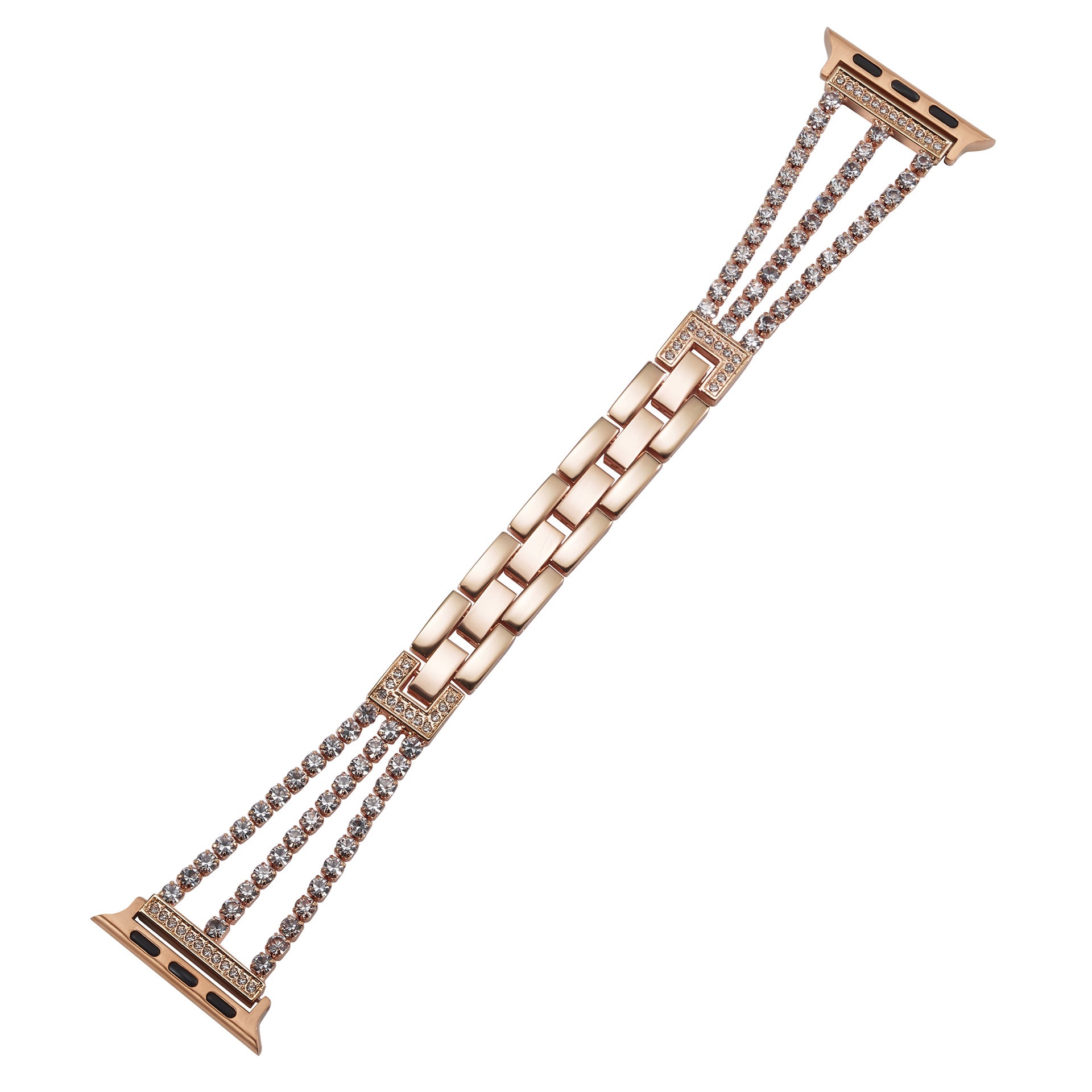Triple Row Rhinestone Chain Metal Band for Apple Watch.