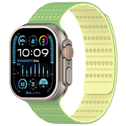 Two-Tone Magnetic Silicone Band for Apple Watch Breathable Sport Strap.