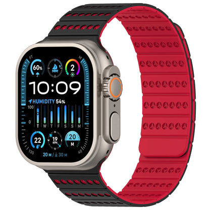 Two-Tone Magnetic Silicone Band for Apple Watch Breathable Sport Strap.