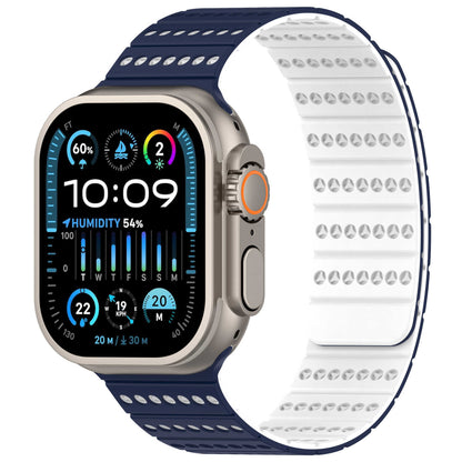 Two-Tone Magnetic Silicone Band for Apple Watch Breathable Sport Strap.