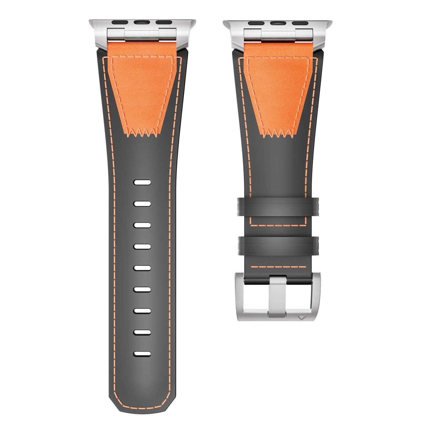 Two Tone Leather Band for Apple Watch Signature Stitch Design