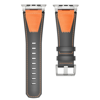 Two Tone Leather Band for Apple Watch Signature Stitch Design