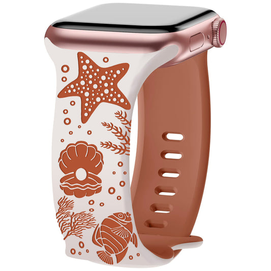 Undersea World Laser-Engraved Silicone Band for Apple Watch