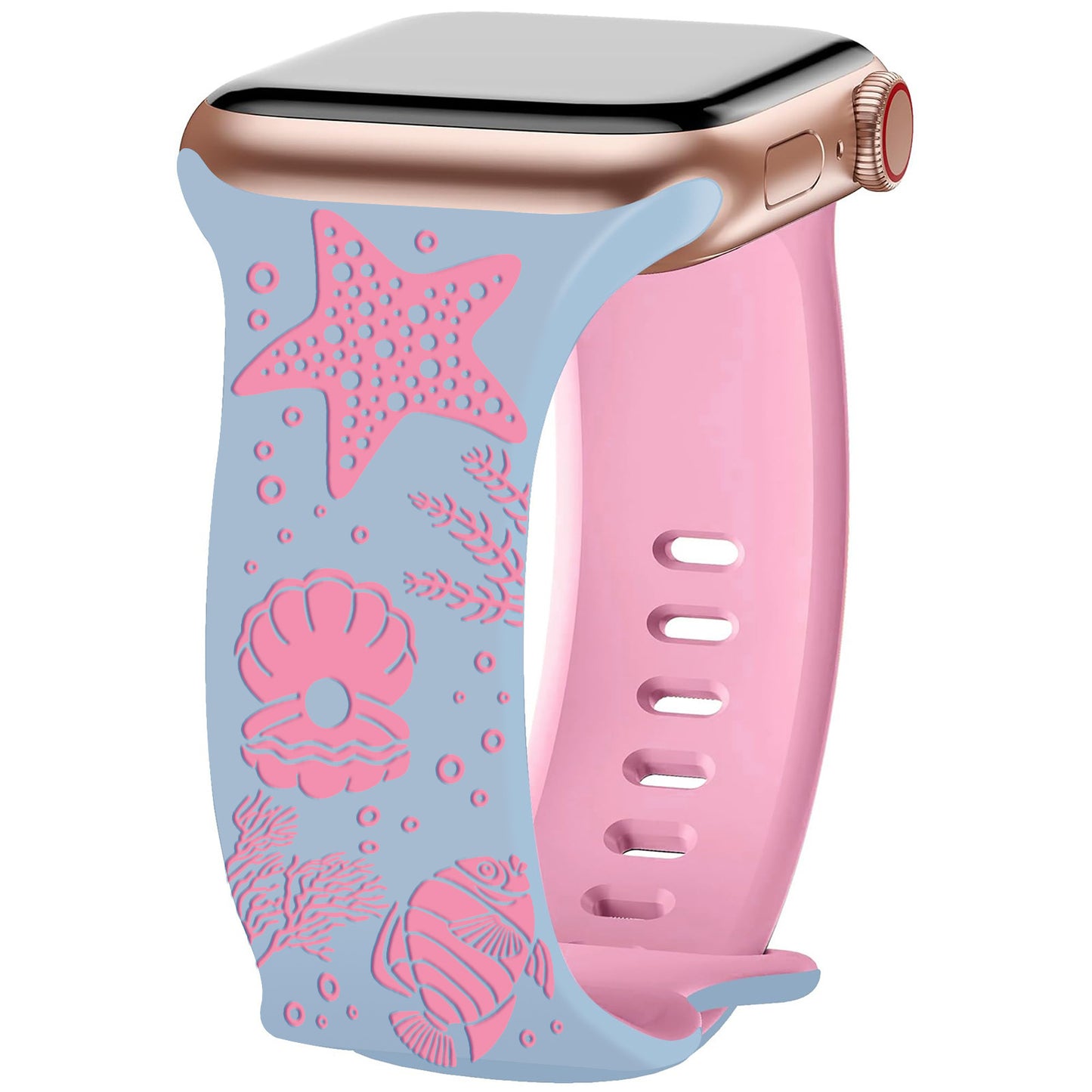 Undersea World Laser-Engraved Silicone Band for Apple Watch