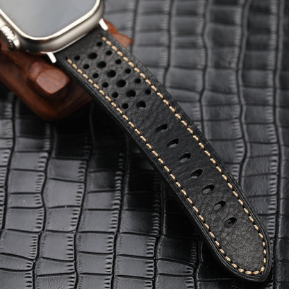 Vintage Leather Band for Apple Watch Thick Cowhide Strap.