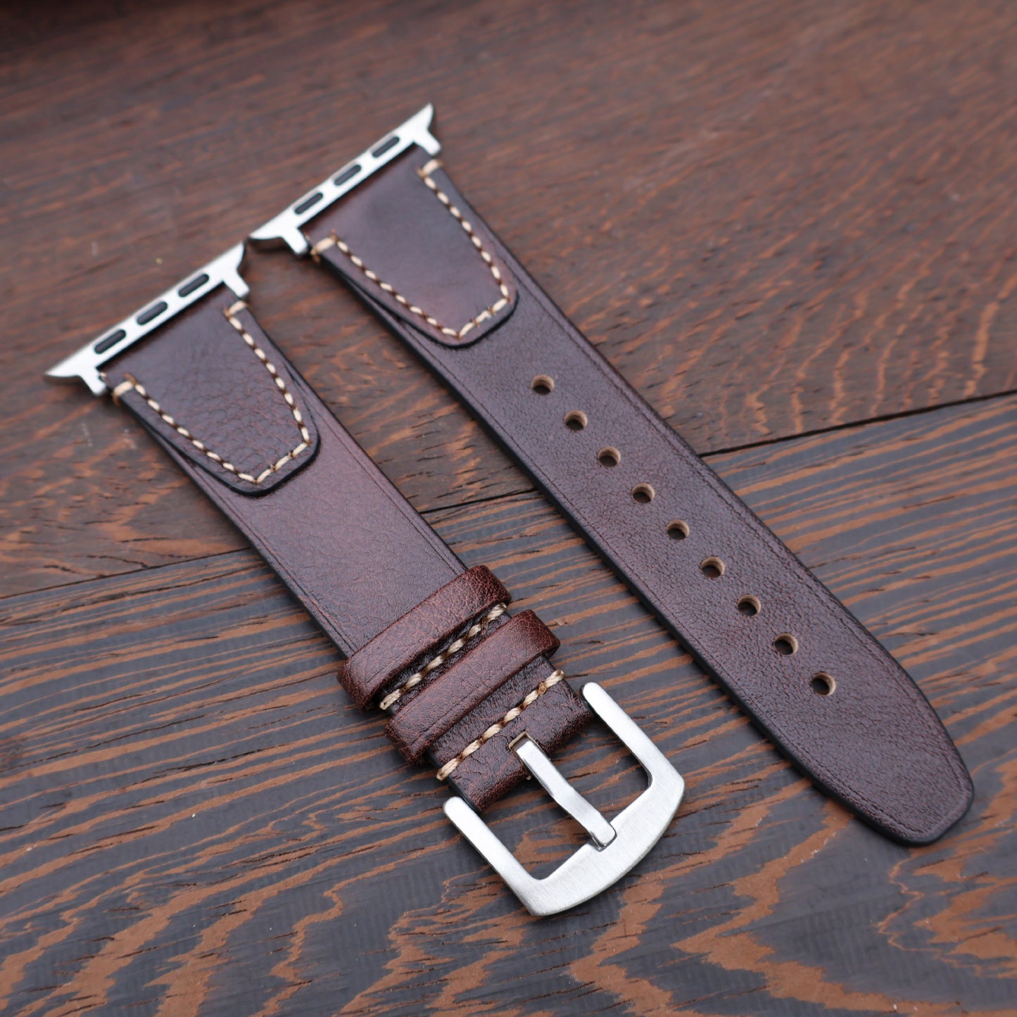 Vintage Stitched Genuine Leather Band for Apple Watch