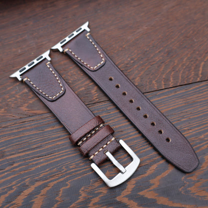 Vintage Stitched Genuine Leather Band for Apple Watch