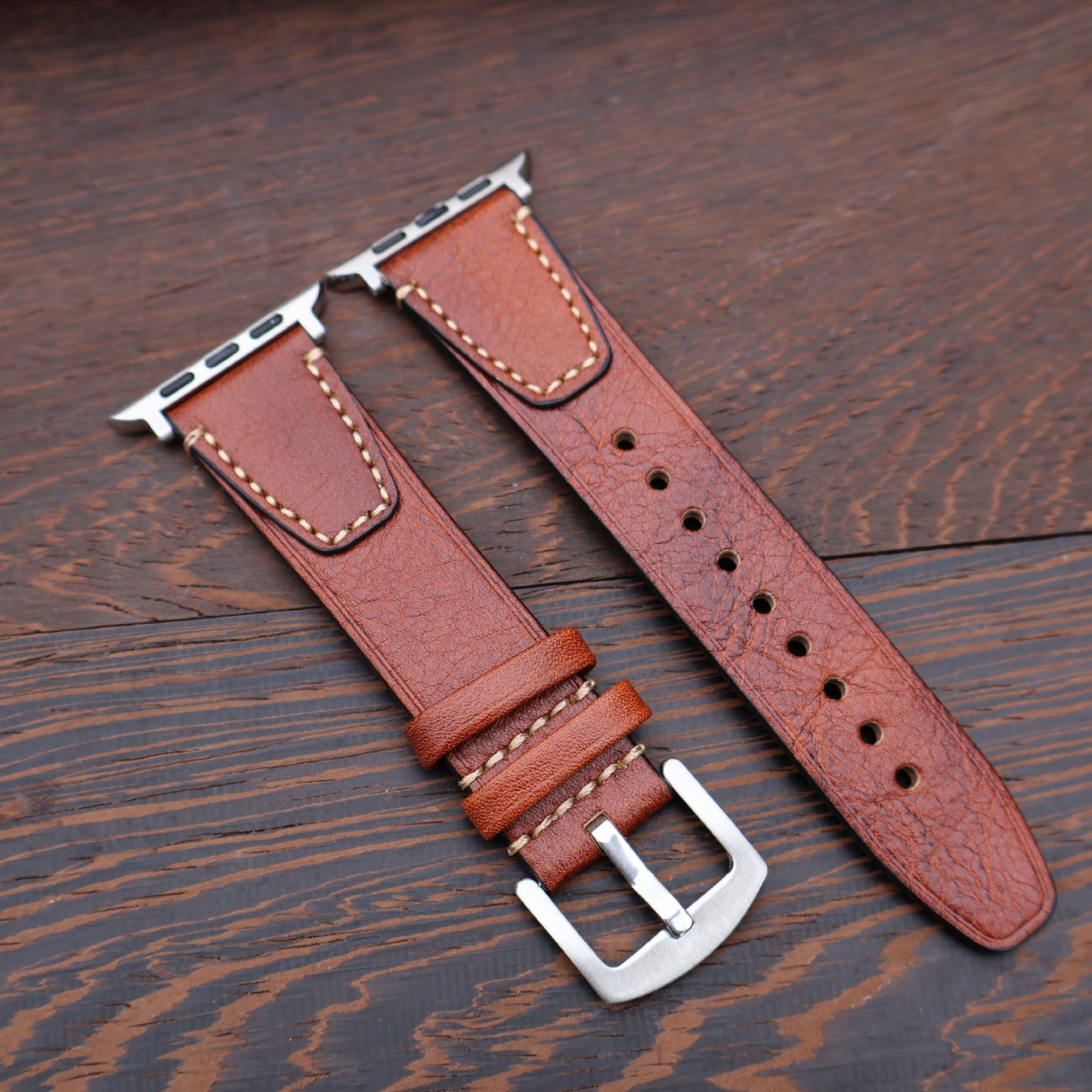 Vintage Stitched Genuine Leather Band for Apple Watch