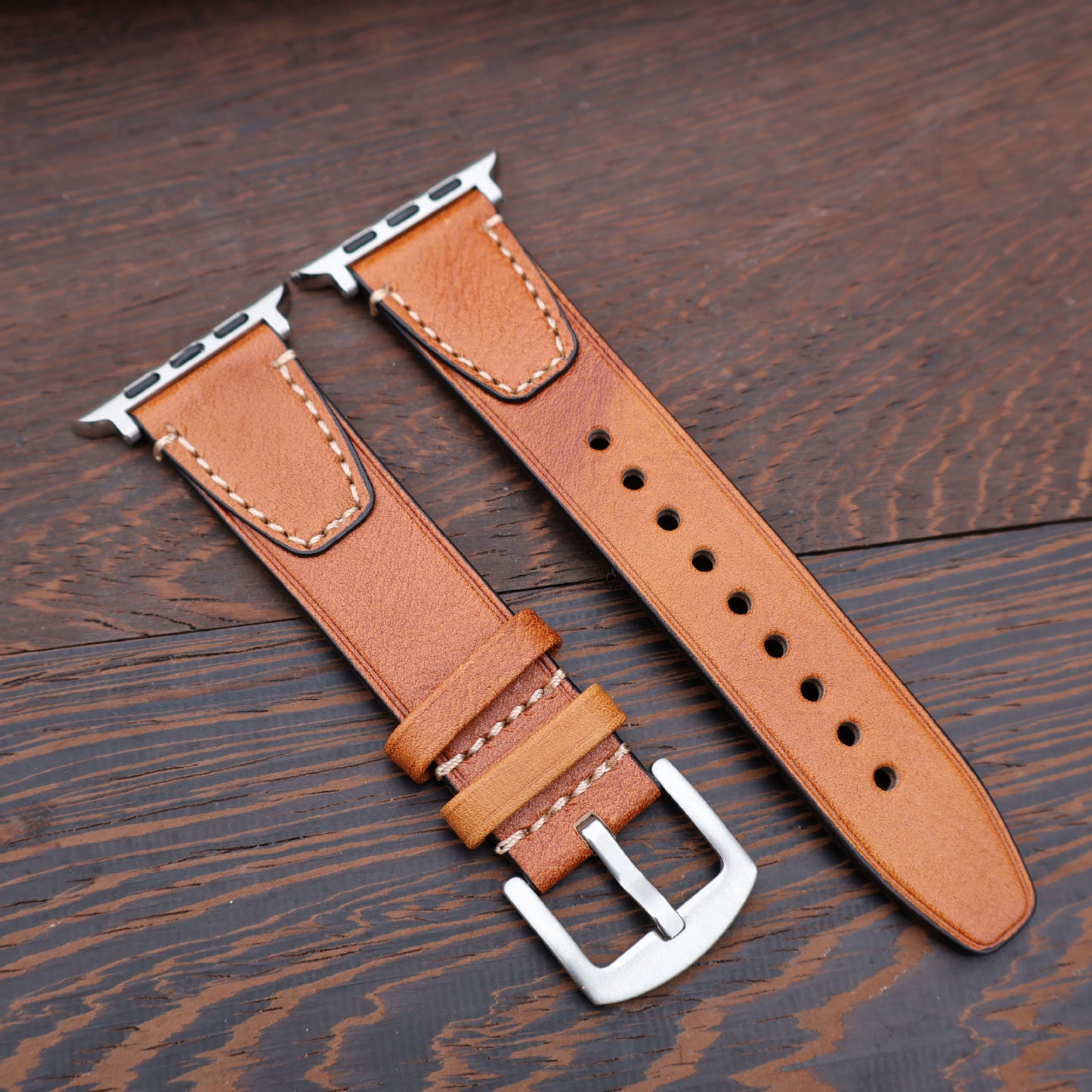 Vintage Stitched Genuine Leather Band for Apple Watch