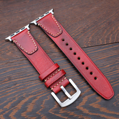 Vintage Stitched Genuine Leather Band for Apple Watch