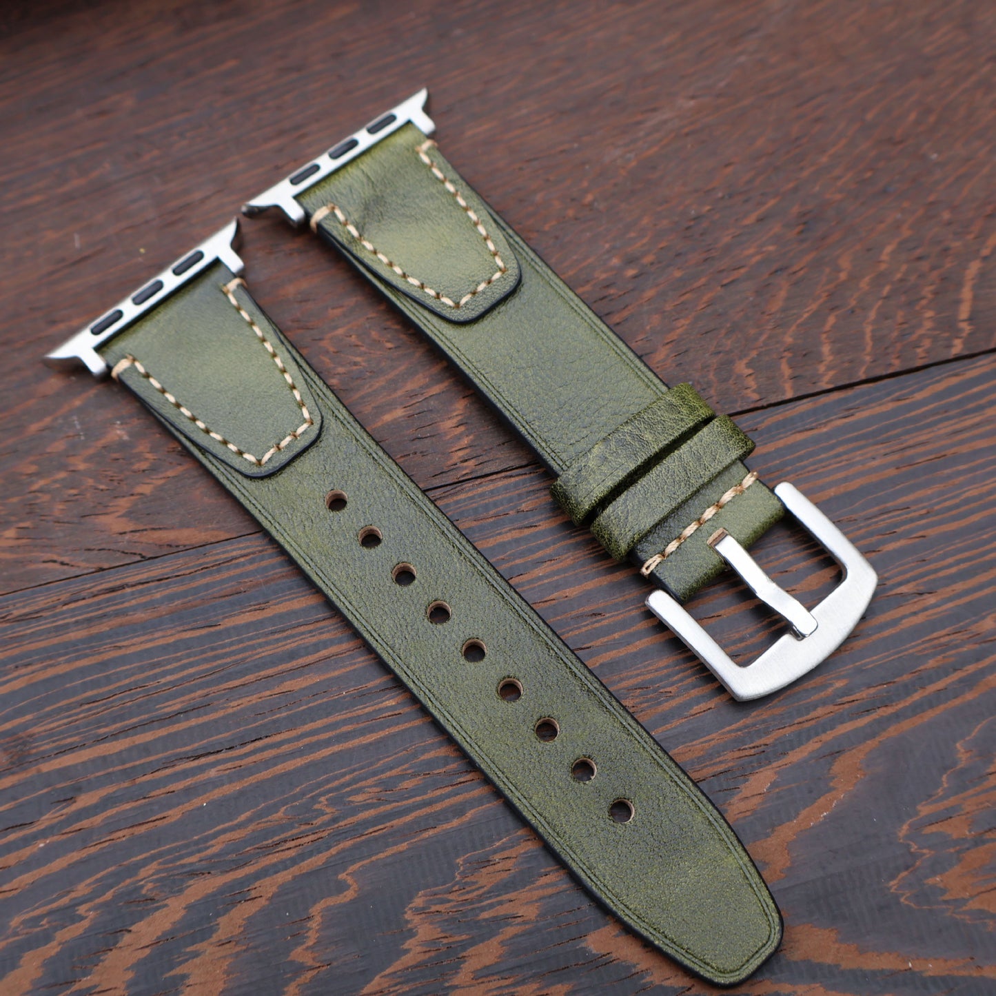 Vintage Stitched Genuine Leather Band for Apple Watch