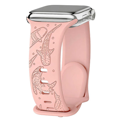 Whale Engraved Silicone Band for Apple Watch