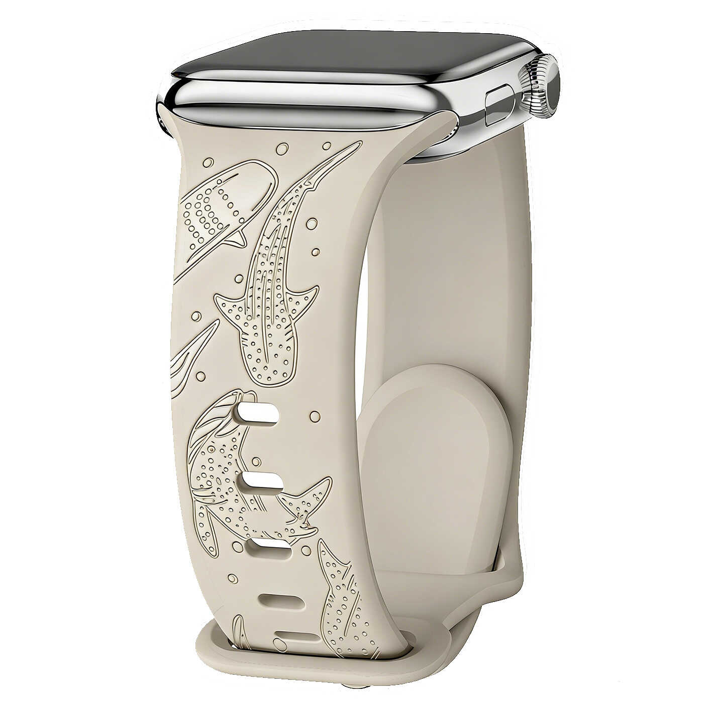 Whale Engraved Silicone Band for Apple Watch