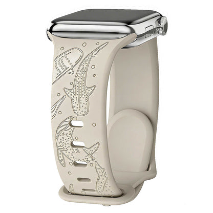 Whale Engraved Silicone Band for Apple Watch