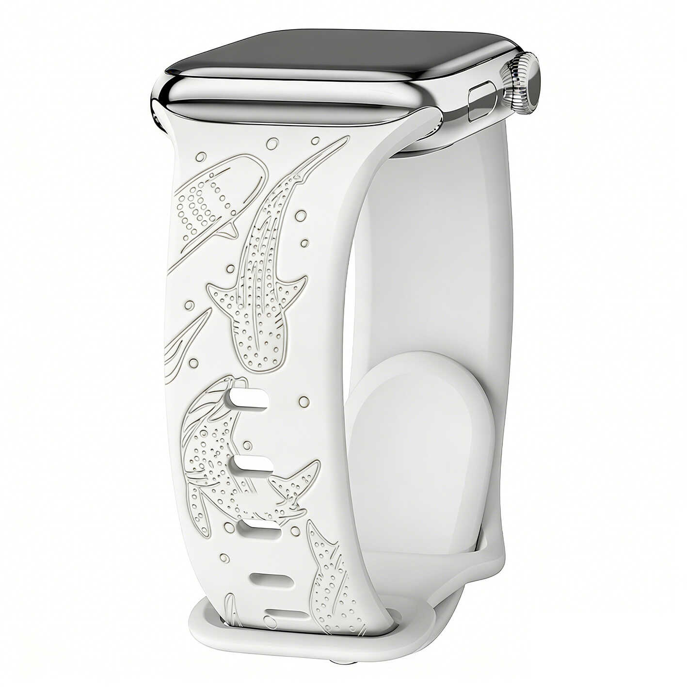 Whale Engraved Silicone Band for Apple Watch