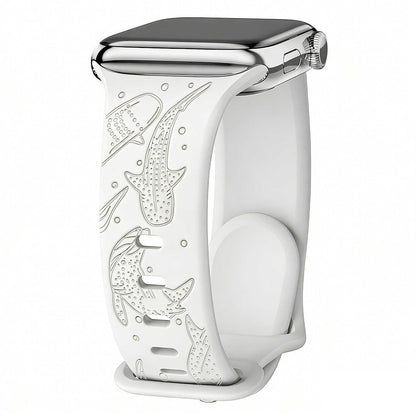 Whale Engraved Silicone Band for Apple Watch