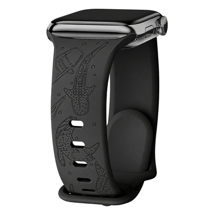 Whale Engraved Silicone Band for Apple Watch