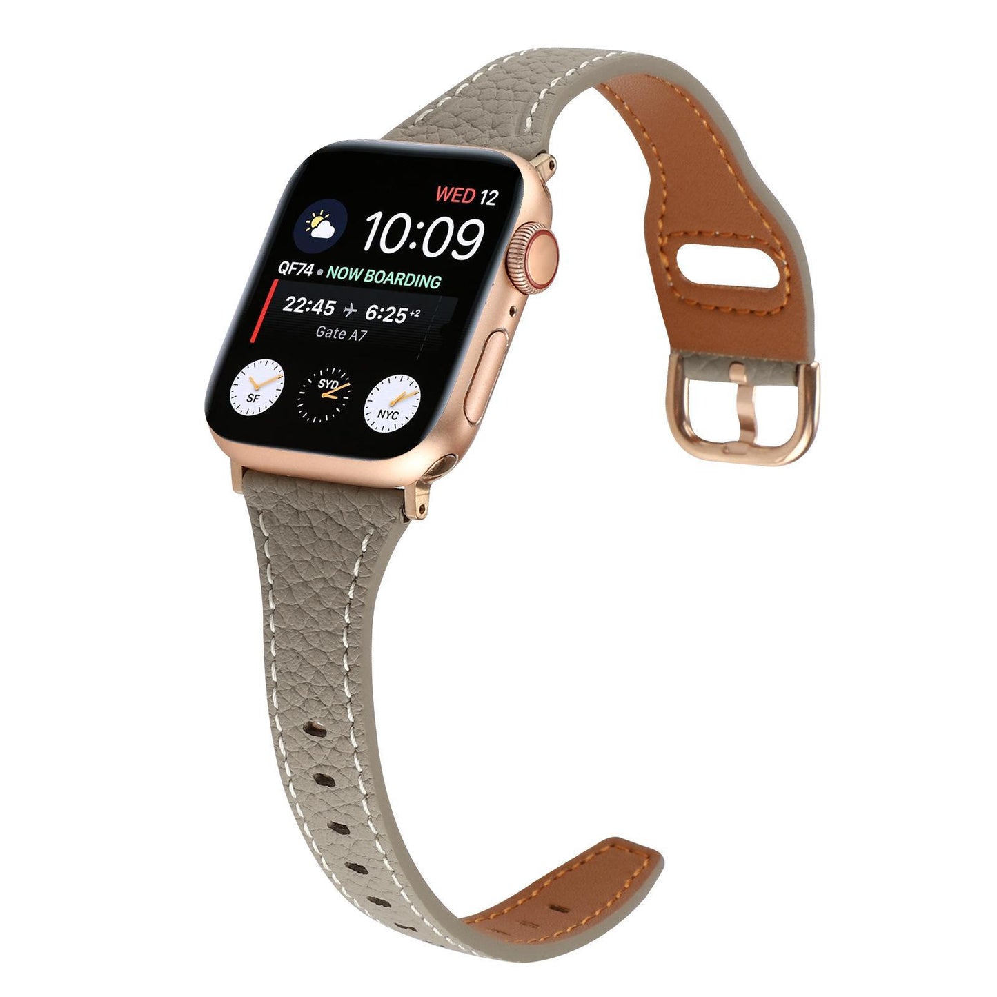 Women’s Slim Pebble Leather Band for Apple Watch