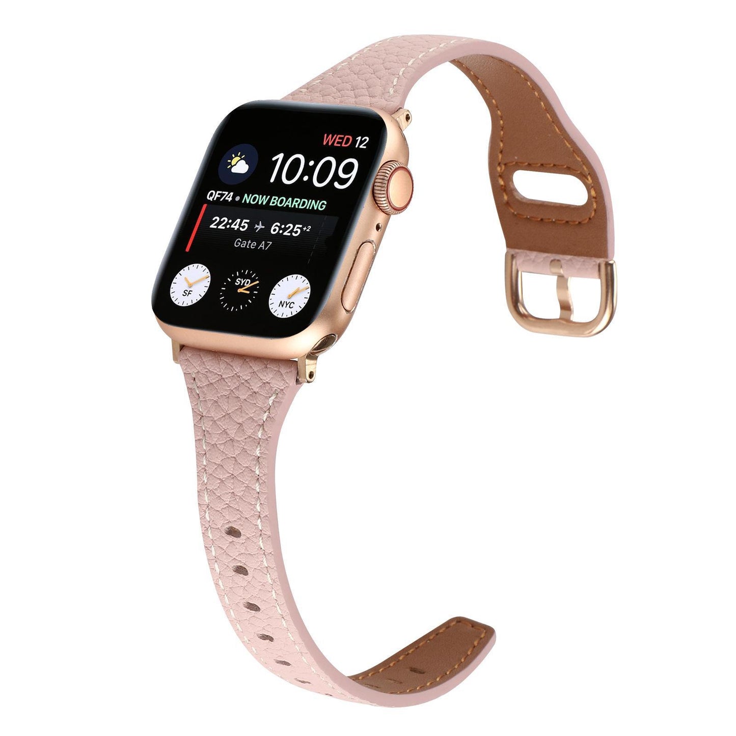 Women’s Slim Pebble Leather Band for Apple Watch