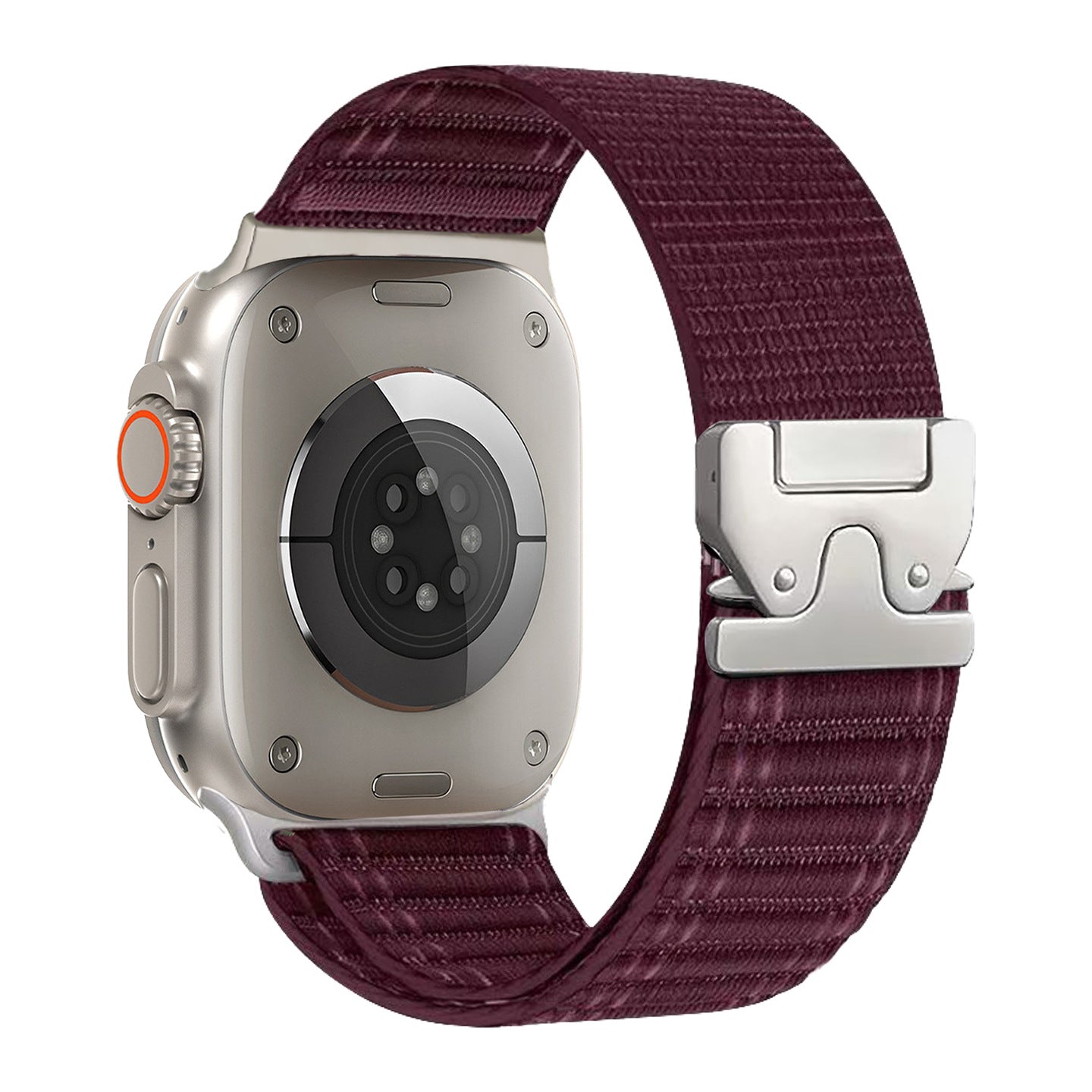 Woven Stripe Nylon Band for Apple Watch Adjustable Comfort Strap.