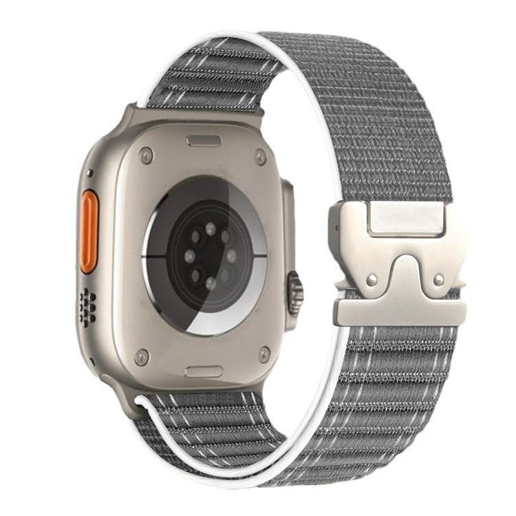 Woven Stripe Nylon Band for Apple Watch Adjustable Comfort Strap