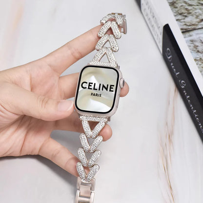 Diamond-encrusted Stainless Steel Band
